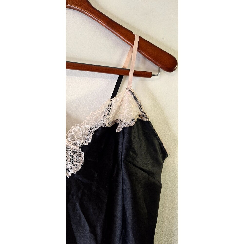 VICTORIA'S SECRET Black‎ Satin Lace Chemise Sz L Dark Romantic Fairy Grunge - Picture 6 of 10